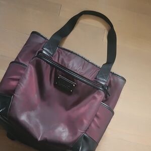 Women's Burgundy Tote Bag with Black Trim
